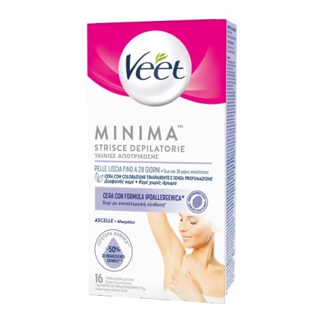 Veet Minima Strisce depilatorie ipoallergeniche per ascelle 16 pezzi Veet Minima Strisce depilatorie ipoallergeniche per ascelle 16 pezzi
