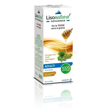 Sanofi Lisonatural Advance Adulti sciroppo tosse secca e grassa 180 g Sanofi Lisonatural Advance Adulti sciroppo tosse secca e grassa 180 g