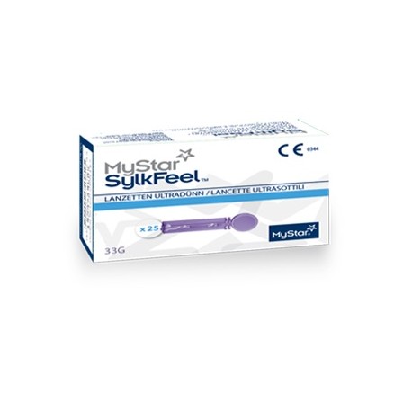 MyStar SylkFeel Lancette pungidito per misurazione della glicemia 33 gauge 50 pezzi