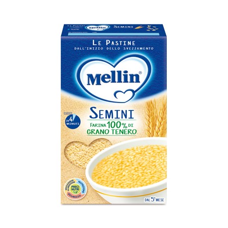 Mellin Semini pastina di grano tenero per bambini da 5 mesi