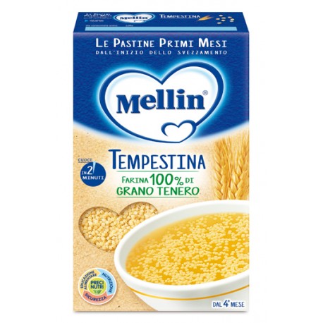 Mellin Tempestina Pastina di grano tenero con vitamine per bambini da 4 mesi 320 g