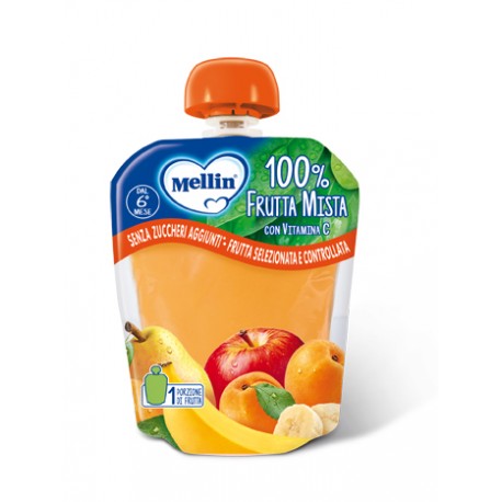 Mellin 100% Frutta Mista Merenda per Bambini Senza Zuccheri 90 g
