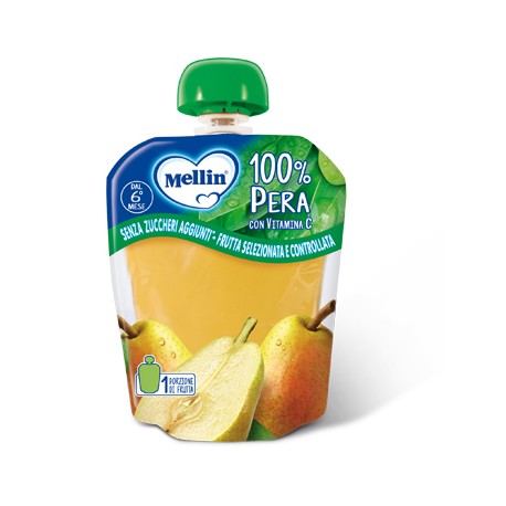 Mellin 100% Pera purea di frutta con vitamina C per bambini 90 g