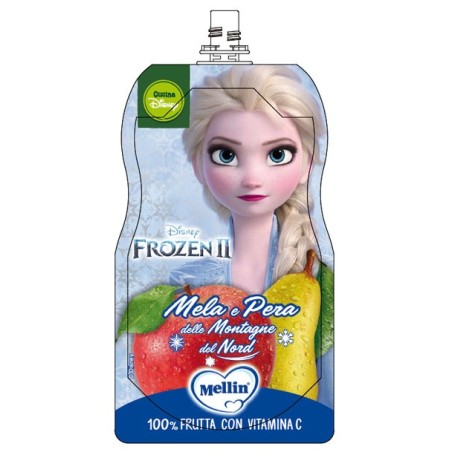 Mellin Disney Frozen Caldi abbracci di mela e pera merenda per bambini 110 g Mellin Disney Frozen Caldi abbracci di mela e pera merenda per bambini 110 g