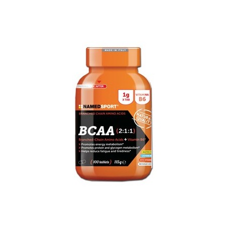 NamedSport BCAA 2:1:1 integratore per sportivi con aminoacidi ramificati e Vitamina B6 100 compresse NamedSport BCAA 2:1:1 integratore per sportivi con aminoacidi ramificati e Vitamina B6 100 compresse