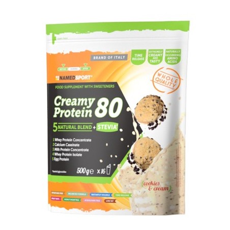 NamedSport CreamyProtein 80 Cookies & Cream integratore proteico 500 g NamedSport CreamyProtein 80 Cookies & Cream integratore proteico 500 g