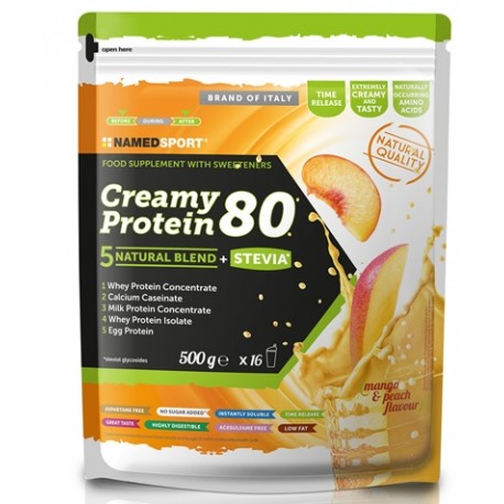 NamedSport Creamy Protein 80 Mango Peach integratore proteico 500 g
