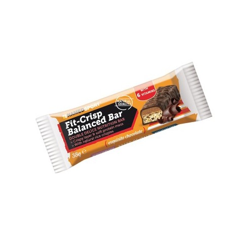 NamedSport Fit-Crisp Balanced Bar Barretta energetica riso soffiato cioccolato 38 g