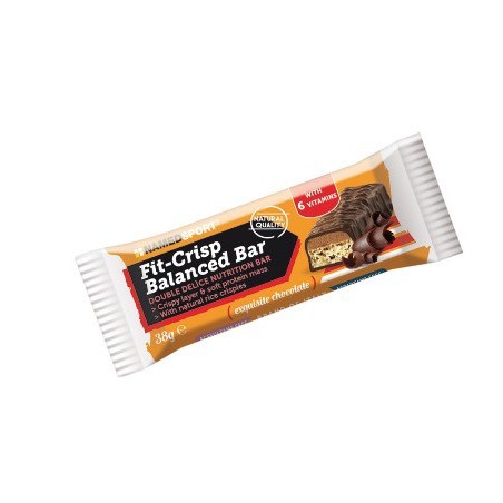 NamedSport Fit-Crisp Balanced Bar Barretta energetica riso soffiato cioccolato 38 g
