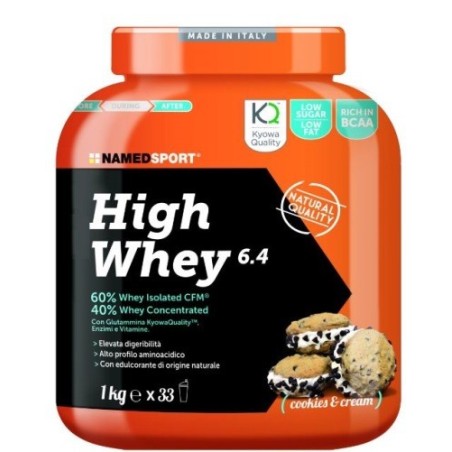 Named Sport High Whey Cookies & Cream proteine del latte in polvere 1 kg Named Sport High Whey Cookies & Cream proteine del latte in polvere 1 kg