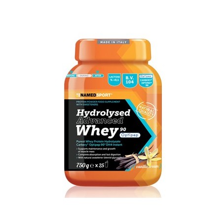 NamedSport Hydrolysed Advanced Whey Vanilla Cream integratore proteico in polvere 750 g NamedSport Hydrolysed Advanced Whey Vanilla Cream integratore proteico in polvere 750 g