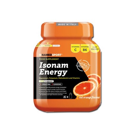 NamedSport Isonam Energy Orange preparato per bevanda energetica gusto arancia rossa 480 g NamedSport Isonam Energy Orange preparato per bevanda energetica gusto arancia rossa 480 g