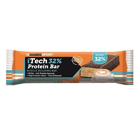 NamedSport iTech 32% Protein Bar barretta proteica Creamy Cappuccino 60 g NamedSport iTech 32% Protein Bar barretta proteica Creamy Cappuccino 60 g