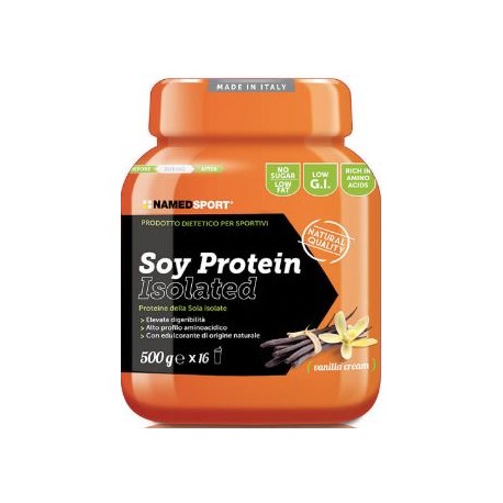 NamedSport Soy Protein Isolate Vanilla Cream - Polvere alle proteine della soia per sportivi 500 g
