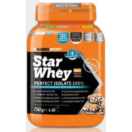 NamedSport Star Whey Cookies & Cream 750 g - Polvere proteica per sportivi