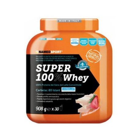 NamedSport Super 100% Whey Smooth proteico al cioccolato bianco e fragola 2 kg