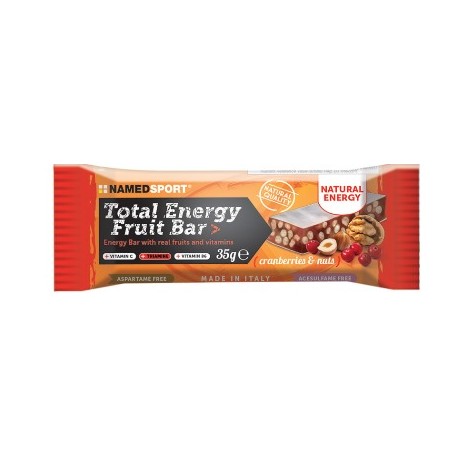 NamedSport Total Energy Fruit Bar - Barretta energetica con vitamina cranberry e nuts 1 pezzo