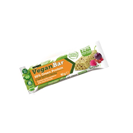 NamedSport Red Fruits Barretta proteica ai frutti rossi adatta a vegetariani e vegani 40 g