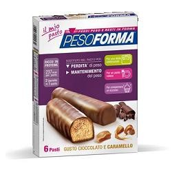 Pesoforma Cioccolato e Caramello 6 pasti sostitutivi 12 barrette per perdita di peso