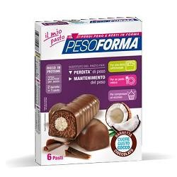 Pesoforma Cioccolato con cuore al cocco 6 pasti sostitutivi 12 barrette dietetiche