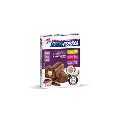 Pesoforma Cioccolato con cuore al cocco 6 pasti sostitutivi 12 barrette dietetiche