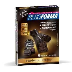 Pesoforma Double Dark 6 pasti sostitutivi 12 barrette dietetiche cioccolato fondente