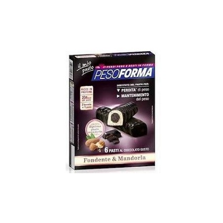 Pesoforma Fondente & Mandorla 6 pasti sostitutivi 12 barrette dietetiche Pesoforma Fondente & Mandorla 6 pasti sostitutivi 12 barrette dietetiche