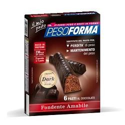 Pesoforma Dark Fondente Amabile 6 pasti sostitutivi 12 barrette dietetiche