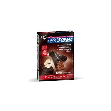 Pesoforma Dark Fondente Amabile 6 pasti sostitutivi 12 barrette dietetiche