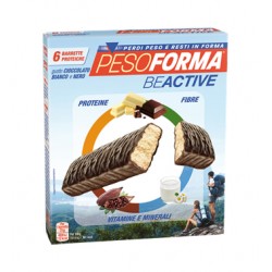 Pesoforma BeActive 6 barrette proteiche gusto cioccolato bianco e nero
