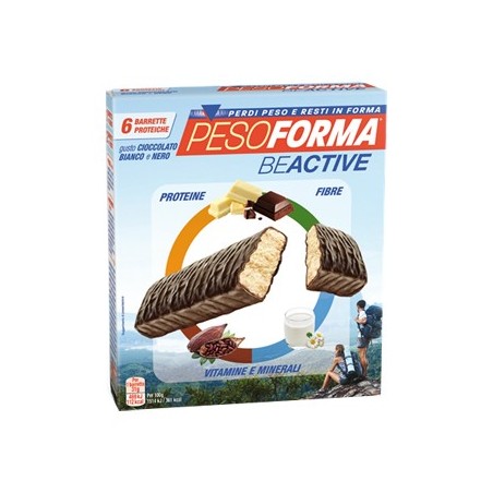 Pesoforma BeActive 6 barrette proteiche gusto cioccolato bianco e nero Pesoforma BeActive 6 barrette proteiche gusto cioccolato bianco e nero