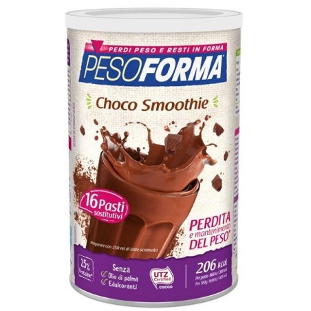 Pesoforma Choco Smoothie frullato al cioccolato 16 pasti sostitutivi proteici Pesoforma Choco Smoothie frullato al cioccolato 16 pasti sostitutivi proteici