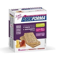 Pesoforma Sandwich al prosciutto e formaggio 4 pasti sostitutivi 8 pezzi x 25 g