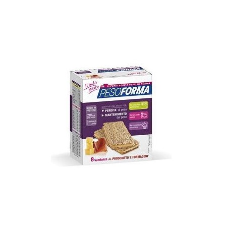 Pesoforma Sandwich al prosciutto e formaggio 4 pasti sostitutivi 8 pezzi x 25 g Pesoforma Sandwich al prosciutto e formaggio 4 pasti sostitutivi 8 pezzi x 25 g