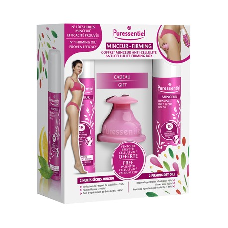 Puressentiel Snellente cofanetto anticellulite con Olio secco snellente e ventosa anti cellulite