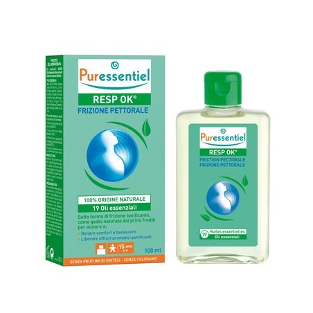 Puressentiel Resp OK Frizione Pettorale - Prodotto per aromaterapia con 19 oli essenziali Puressentiel Resp OK Frizione Pettorale - Prodotto per aromaterapia con 19 oli essenziali