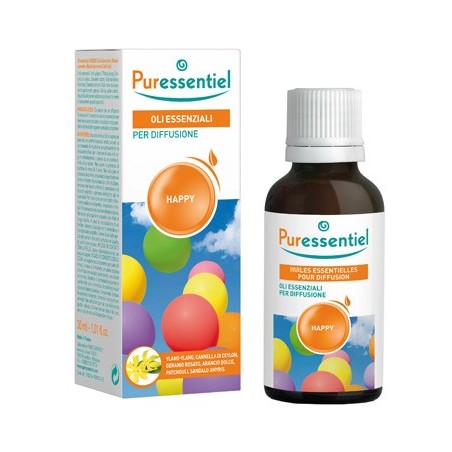 Puressentiel Happy miscela di oli aromatici per diffusore per buonumore 30 ml Puressentiel Happy miscela di oli aromatici per diffusore per buonumore 30 ml