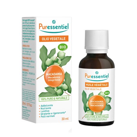 Puressentiel Olio vegetale di Macadamia lenitivo rigenerante viso corpo 30 ml