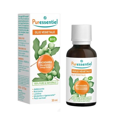 Puressentiel Olio vegetale di Macadamia lenitivo rigenerante viso corpo 30 ml