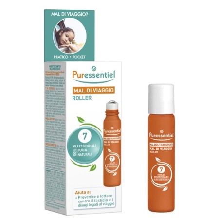 Puressentiel Roller Mal di viaggio agli olii essenziale contro la nausea sui mezzi di trasporto 5 ml Puressentiel Roller Mal di viaggio agli olii essenziale contro la nausea sui mezzi di trasporto 5 ml