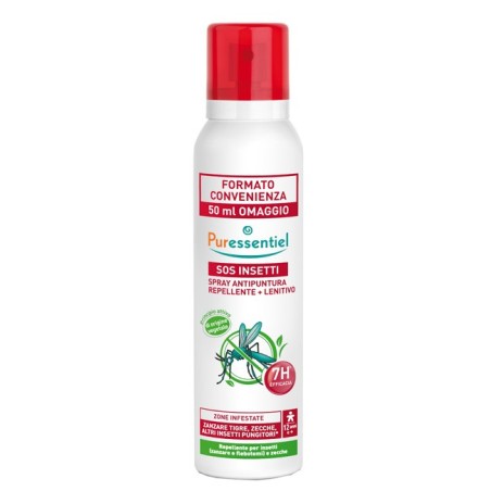 Puressentiel SOS Insetti Spray antipuntura di insetti repellente e lenitivo 200 ml Puressentiel SOS Insetti Spray antipuntura di insetti repellente e lenitivo 200 ml