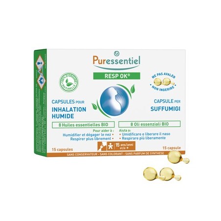 Puressentiel Suffumigi Umidi per liberare il naso 15 capsule Puressentiel Suffumigi Umidi per liberare il naso 15 capsule