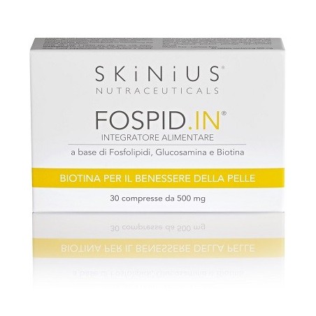 Skinius Fospid-In integratore di biotina per il benessere della pelle 30 compresse Skinius Fospid-In integratore di biotina per il benessere della pelle 30 compresse