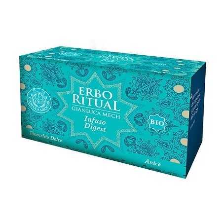 Gianluca Mech Erboritual Digest Bio infuso fresco digestivo zenzero menta 20 filtro Gianluca Mech Erboritual Digest Bio infuso fresco digestivo zenzero menta 20 filtro