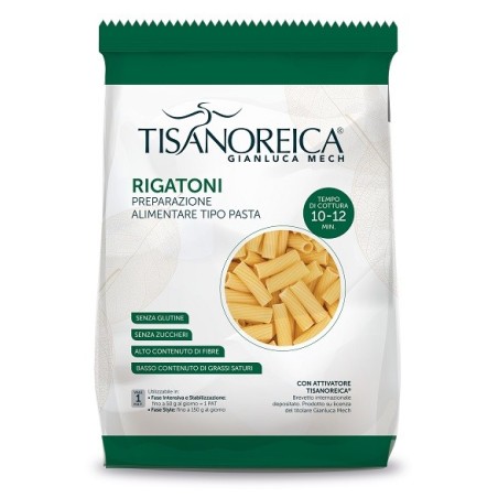 Tisanoreica Pasta Rigatoni senza glutine a basso contenuto di grassi 250 g Tisanoreica Pasta Rigatoni senza glutine a basso contenuto di grassi 250 g