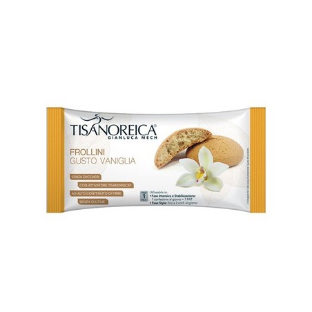 Tisanoreica Frollini Vaniglia - Biscotti dietetici senza glutine e senza zucchero 50 g Tisanoreica Frollini Vaniglia - Biscotti dietetici senza glutine e senza zucchero 50 g