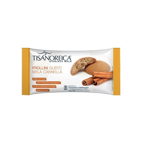 Tisanoreica Frollini Mela e Cannella - Biscotti dietetici senza glutine e senza zuccheri 50 g