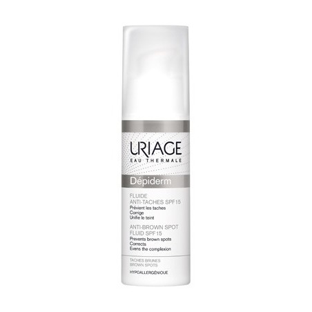 Uriage Dépiderm Fluido giorno protettivo perfezionante antimacchie viso SPF15 30 ml Uriage Dépiderm Fluido giorno protettivo perfezionante antimacchie viso SPF15 30 ml