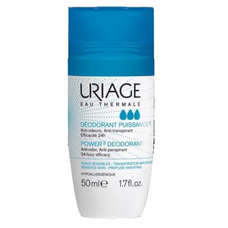 Uriage Deo Power 3 - Deodorante roll on antiodore, antitraspirante, 48 h di efficacia 50 ml