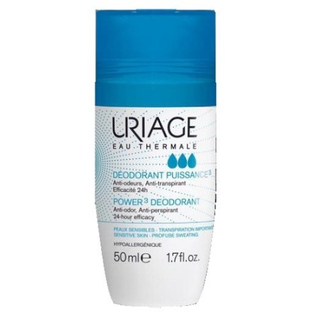 Uriage Deo Power 3 - Deodorante roll on antiodore, antitraspirante, 48 h di efficacia 50 ml Uriage Deo Power 3 - Deodorante roll on antiodore, antitraspirante, 48 h di efficacia 50 ml